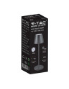 V-TAC 2W LED Настолна Лампа 4400mA Батерия Черно Тяло IP54 3000 - 8