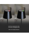 V-TAC 2W LED Настолна Лампа 4400mA Батерия Черно Тяло IP54 3000 - 13