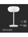 V-TAC 25W LED Настолна Лампа Бяла Димираща 3000 - 40081 - 6