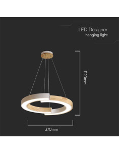 V-TAC LED Осветител 32W Висящ (43x100) 4000К Бяло Тяло С Дърво - 10089 - Цена | LEDs4economy 2