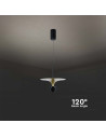 V-TAC 9W LED Висяща Лампа (30x320x100CM) Черно+Златно Тяло 3000 - 10085 - 2