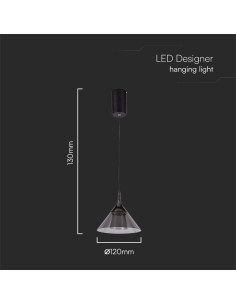 V-TAC 9W LED Висяща Лампа (19.5x17.5x100CM) Черно 3000 - 10082 - Цена | LEDs4economy 2