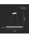 V-TAC 24W LED Висяща Лампа (80x20x100CM) 3000 Бяло Тяло - 10056 - 2