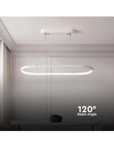 V-TAC 24W LED Висяща Лампа (80x20x100CM) 4000 Бяло Тяло - 10055 - Цена | LEDs4economy 2