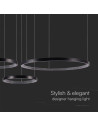 V-TAC LED Осветител 57W Висящ Кристал Черен 3000К - 10054 - 3