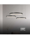 V-TAC LED Осветител 57W Висящ Кристал Черен 3000К - 10054 - 4