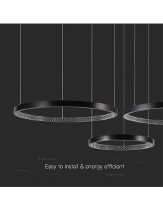 V-TAC LED Осветител 57W Висящ Кристал Черен 4000К - 10053 - Цена | LEDs4economy 2