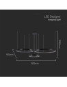 V-TAC LED Осветител 57W Висящ Кристал Черен 4000К - 10053 - 7