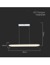 V-TAC 24W LED Висяща Лампа (80x100CM) 4000 Бяло Тяло - 10047 - 5