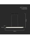 V-TAC 24W LED Висяща Лампа (80x100CM) 3000 Черно Тяло - 10046 - 6