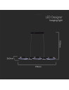 V-TAC LED Осветител 38W Висящ (95x100CM) Черен 3000 - 10044 - 2