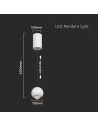 V-TAC 5W LED Висяща Лампа Бяло Тяло 3000 - 10342 - 2