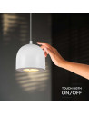 V-TAC 8.5W LED Висяща Лампа Φ100 Регулируемо Въже Touch On/Off Бяло Тяло 3000 - 7996 - 4