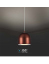 V-TAC 8.5W LED Висяща Лампа Φ100 Регулируемо Въже Touch On/Off Кафяво Тяло 3000 - 7997 - 2