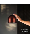 V-TAC 8.5W LED Висяща Лампа Φ100 Регулируемо Въже Touch On/Off Кафяво Тяло 3000 - 7997 - 8