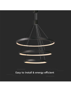 V-TAC LED Осветител 46W Висящ 40x60x80x150CM Черно Тяло 3000 - 15345 - Цена | LEDs4economy 2
