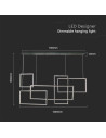 V-TAC LED Осветител 45W Висящ 120x50x60CM Черно Тяло 3000 - 15344 - 2