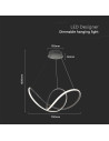 V-TAC LED Осветител 49W Висящ 70x20CM Черно Тяло 3000 - 15340 - 2