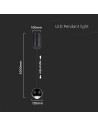 V-TAC 5W LED Висяща Лампа Черно Тяло 3000 - 10341 - 7
