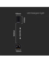 V-TAC 8.5W LED Висяща Лампа Φ180 Регулируемо Въже Touch On/Off Черно Тяло 3000 - 8001 - 6