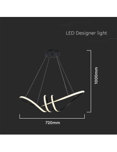 V-TAC 24W LED Висяща Декоративна Лампа 720x300 Черно Тяло 3000 - 8010 - Цена | LEDs4economy 2