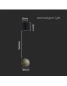 V-TAC 8.5W LED Висяща Лампа Φ180 Златно Тяло 3000 - 8000 - 5