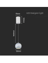 V-TAC 8.5W LED Висяща Лампа Φ180 Бяло Тяло 3000 - 7999 - 7
