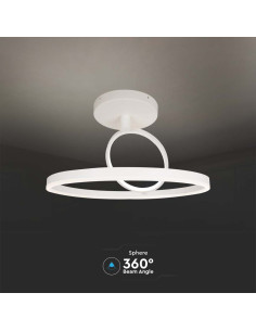 V-TAC LED Осветител 38W Плафон 500x200 3000 Бял Двоен Кръг - 14984 - Цена | LEDs4economy 2