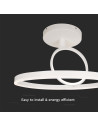 V-TAC LED Осветител 38W Плафон 500x200 3000 Бял Двоен Кръг - 14984 - 6