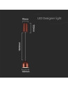 V-TAC 8.5W LED Висяща Лампа Φ100 Кафяво Тяло 3000 - 7994 - 2