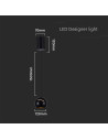 V-TAC 8.5W LED Висяща Лампа Φ180 Черно Тяло 3000 - 7998 - 3