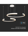 V-TAC LED Осветител 48W Висящ 1100x800x1200 Димиращ Бял 4000К - 14993 - 6