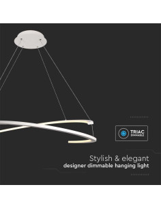 V-TAC LED Осветител 48W Висящ 800x1200 Димиращ Бял 4000К - 14987 - Цена | LEDs4economy 2