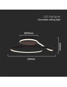 V-TAC LED Осветител 54W Димиращ Черен 4000 Кръг - 6923 - 5