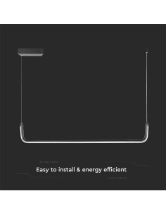 V-TAC LED Осветител 12W Висящ Черен 4000 - 6939 - Цена | LEDs4economy 2