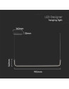 V-TAC LED Осветител 12W Висящ Черен 4000 - 6939 - 6
