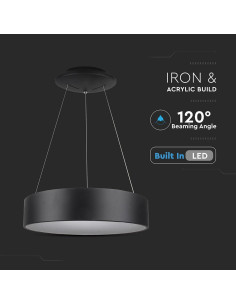 V-TAC 30W LED Пендел Димиращ Черен 3000 - 3996 - Цена | LEDs4economy 2