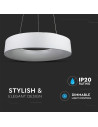 V-TAC 20W LED Пендел Димиращ Бял 3000 - 3992 - 3