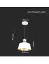 V-TAC 7W LED Пендел Акрил Бял Абажур 25x19 Неутрална Светлина - 3931 - 4