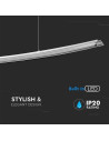 V-TAC 18W LED Висящо Тяло Стъкло/Хром 4000K Светлина - 3898 - 3