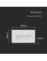 V-TAC 3W LED Осветител За Стъпала Бял Правоъгълен 3000K - 10378 - 7