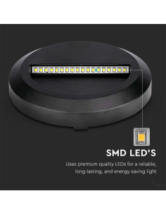 V-TAC 2W LED Осветление за Стъпала Черно Тяло Кръг 4000К - 211316 - Цена | LEDs4economy 2