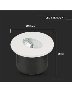 V-TAC 3W LED Луна за Стена Кръг 4000К - Цена | LEDs4economy 2