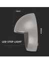 V-TAC 3W LED Осветление за Стъпала Сиво Тяло Кръг Топло Бяла Светлина - 1406 - 7