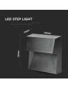 V-TAC 3W LED Осветление за Стъпала Черно Тяло Квадрат Топло Бяла Светлина - 1398 - 9