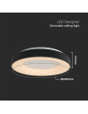V-TAC LED Осветител за таван 49W 60x9CM Черно Тяло 3000 - 15346 - 2