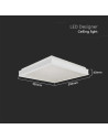 V-TAC LED Осветител 18W Квадрат за Таван Бяла Рамка 4000 - 6991 - 4