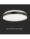 V-TAC LED Осветител 24W Кръг за Таван Черна Рамка 4000 - 6988 - 2