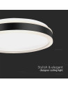 V-TAC LED Осветител 24W Кръг за Таван Черна Рамка 4000 - 6988 - 4