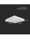 V-TAC LED Осветител 48W Квадрат за Таван Бяла Рамка 4000 - 6918 - 3